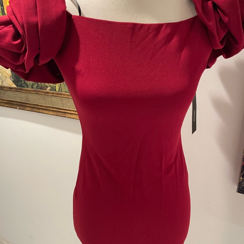 Lulu's Vibrant Red Ruffle Sleeve Dress